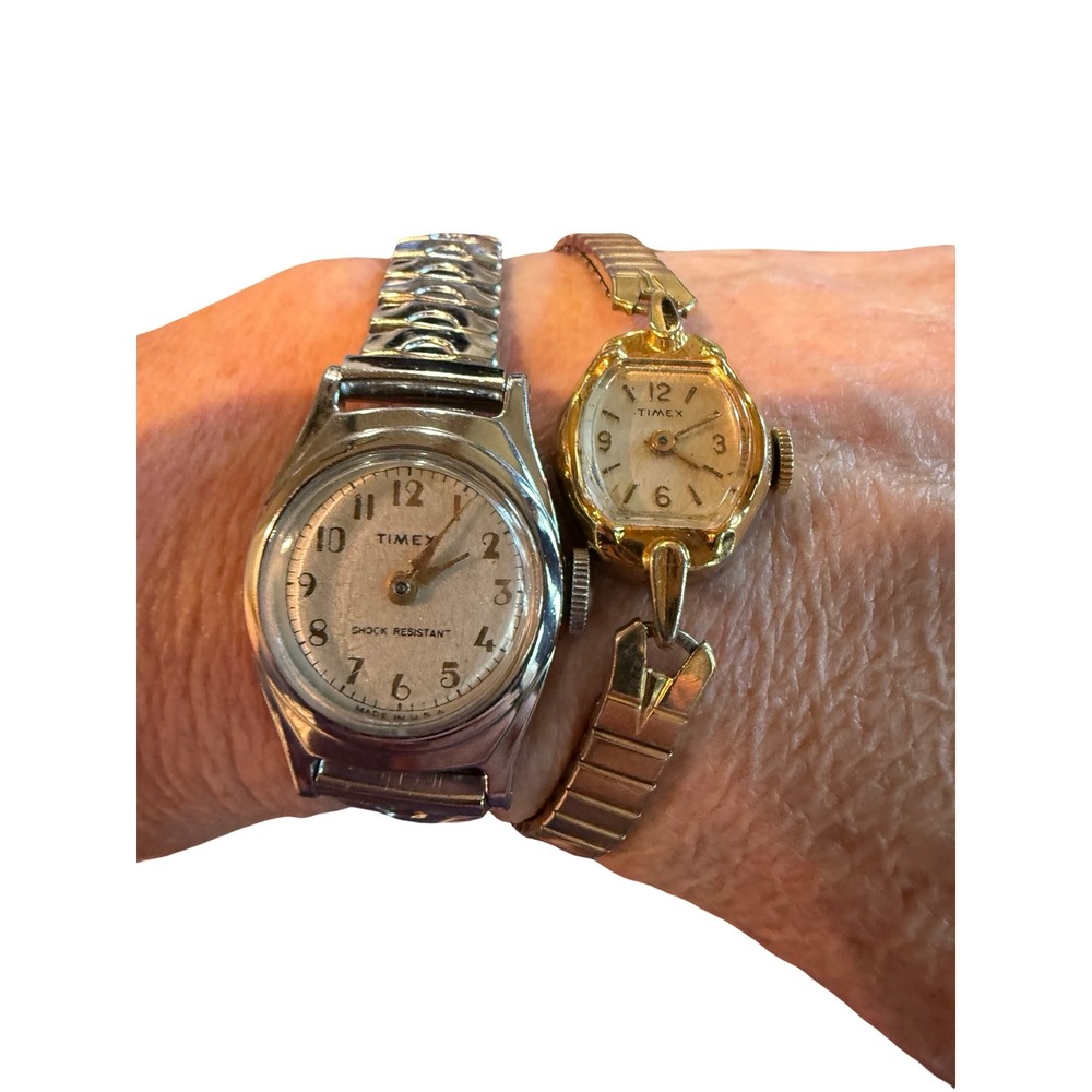 Vintage Timex Ladies Watch Lot (2)‎ | Shock Resistant | Expansion Bands | Runs